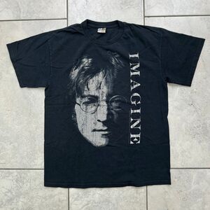 2007 John Lennon Imagine The Beatles T-Shirt Size M Black Y2K